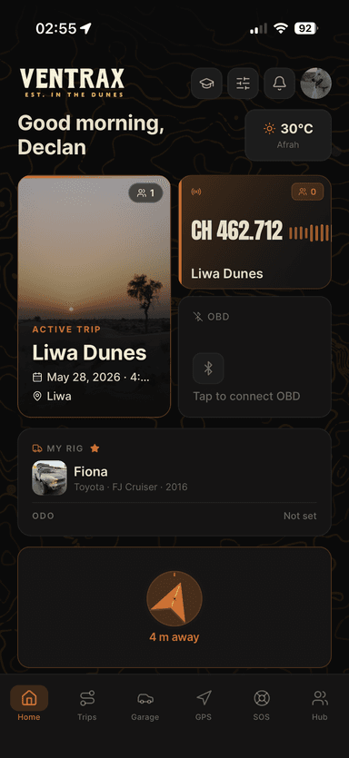 Navra home screen