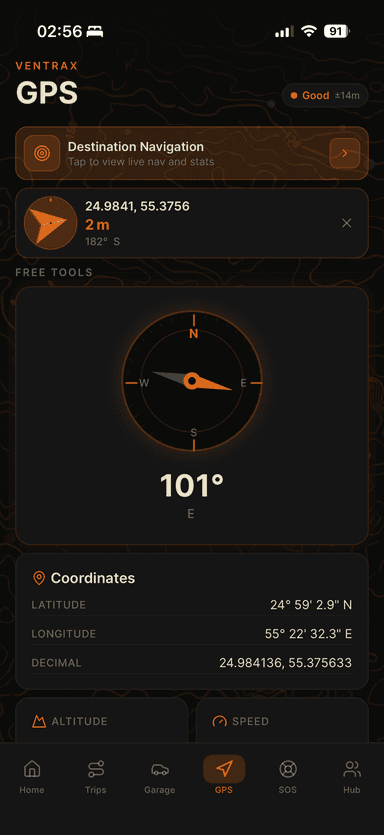 Navra GPS screen