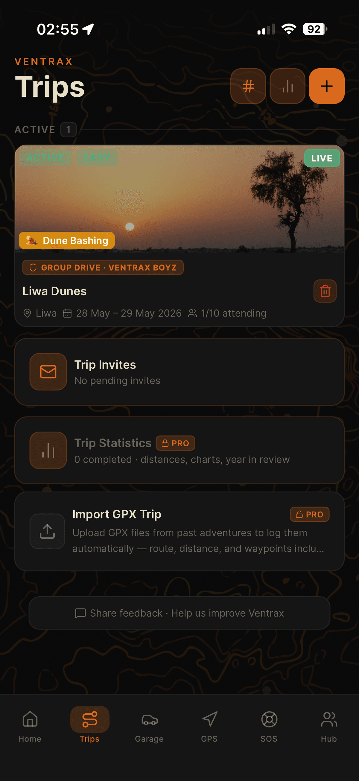 Ventrax Navra UAE off-road convoy trips screen